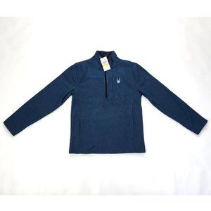 Spyder Fleece Jacket Mens Medium Half Zip Legion Blue